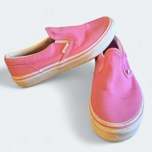 Vans Classic Slip On Pink Shoes Junior Size 4.5